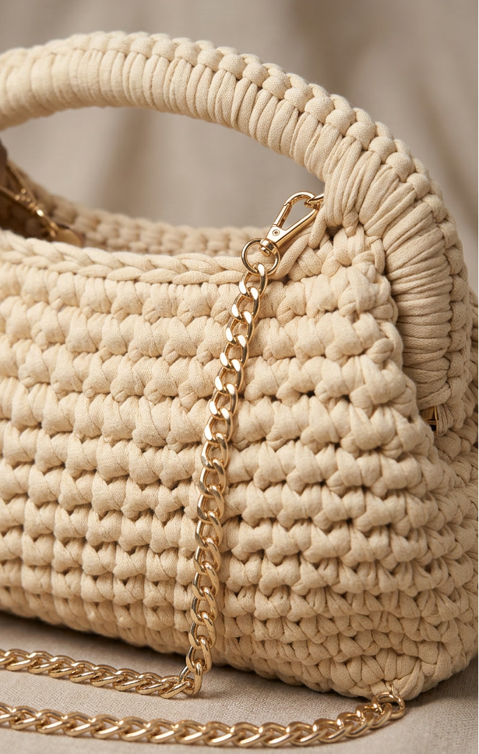 Bolso de crochet beige DINA