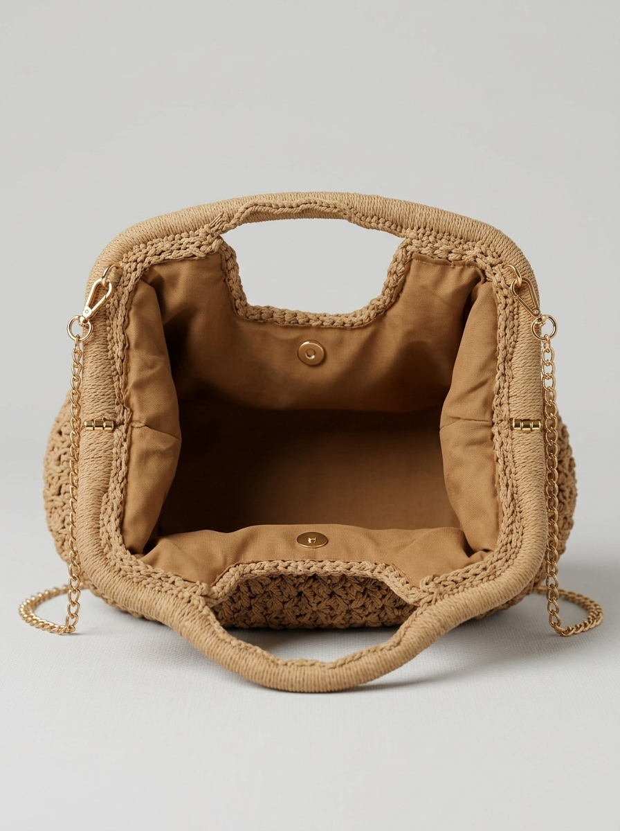 Bolso de mano efecto crochet DESTRA
