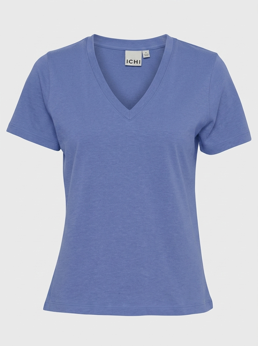 Camiseta básica cuello pico PALMA azul