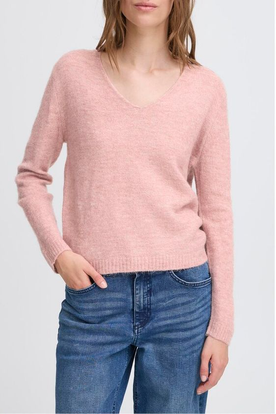 Jersey cuello pico rosa BAHITI