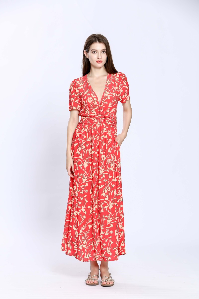 Vestido largo estampado floral POMEROL