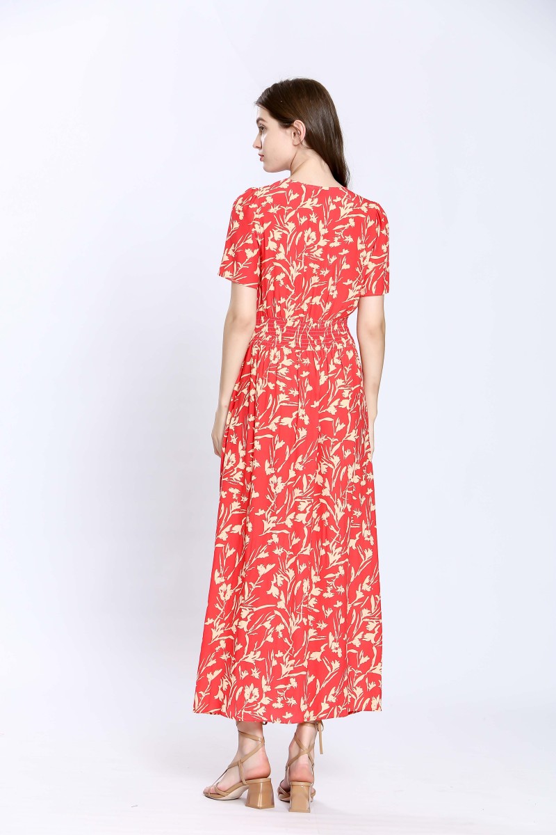 Vestido largo estampado floral POMEROL