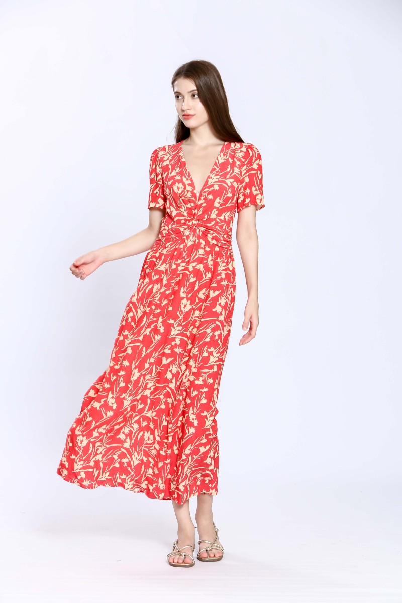 Vestido largo estampado floral POMEROL