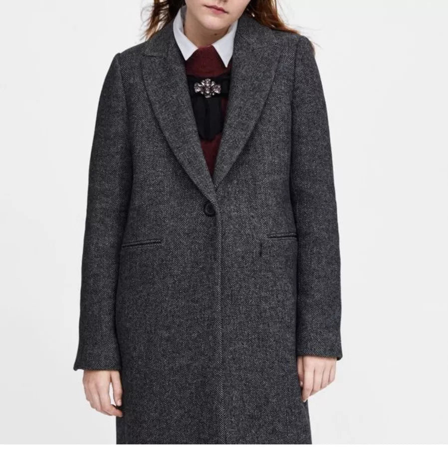 Abrigo largo espiga de Zara