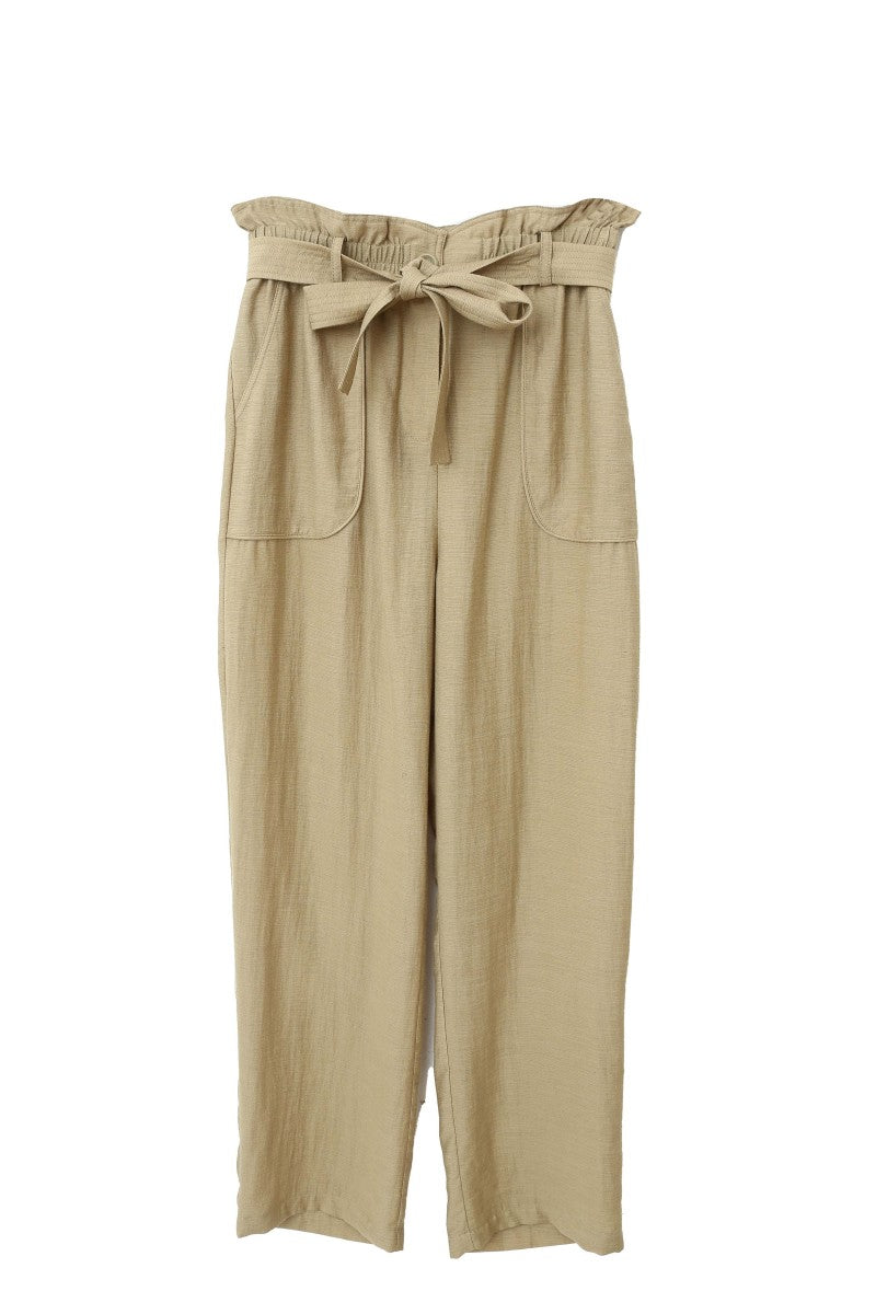 Pantalón de lino beige ALBERTA