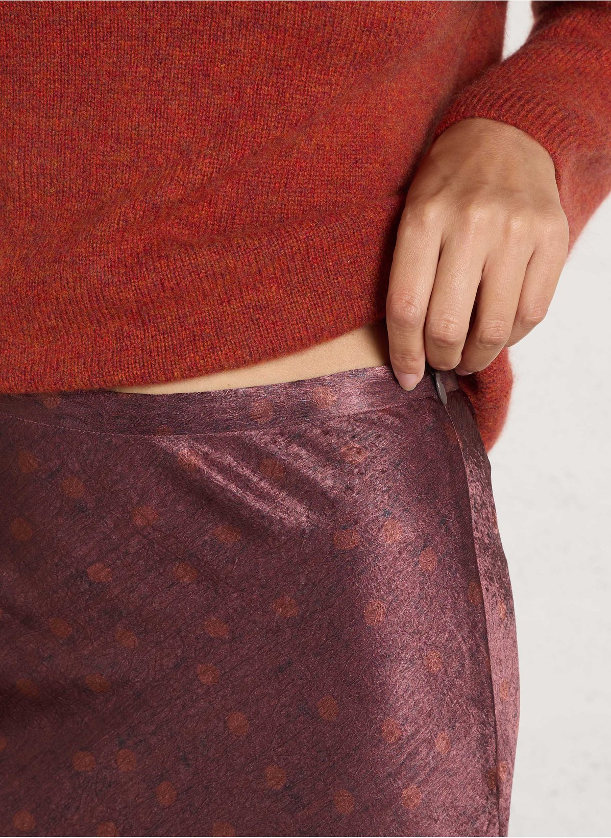 Falda midi fluida AURORA vino