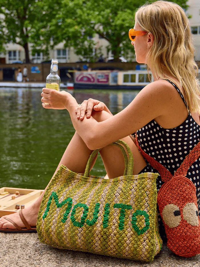 Bolso de yute con rayas MOJITO