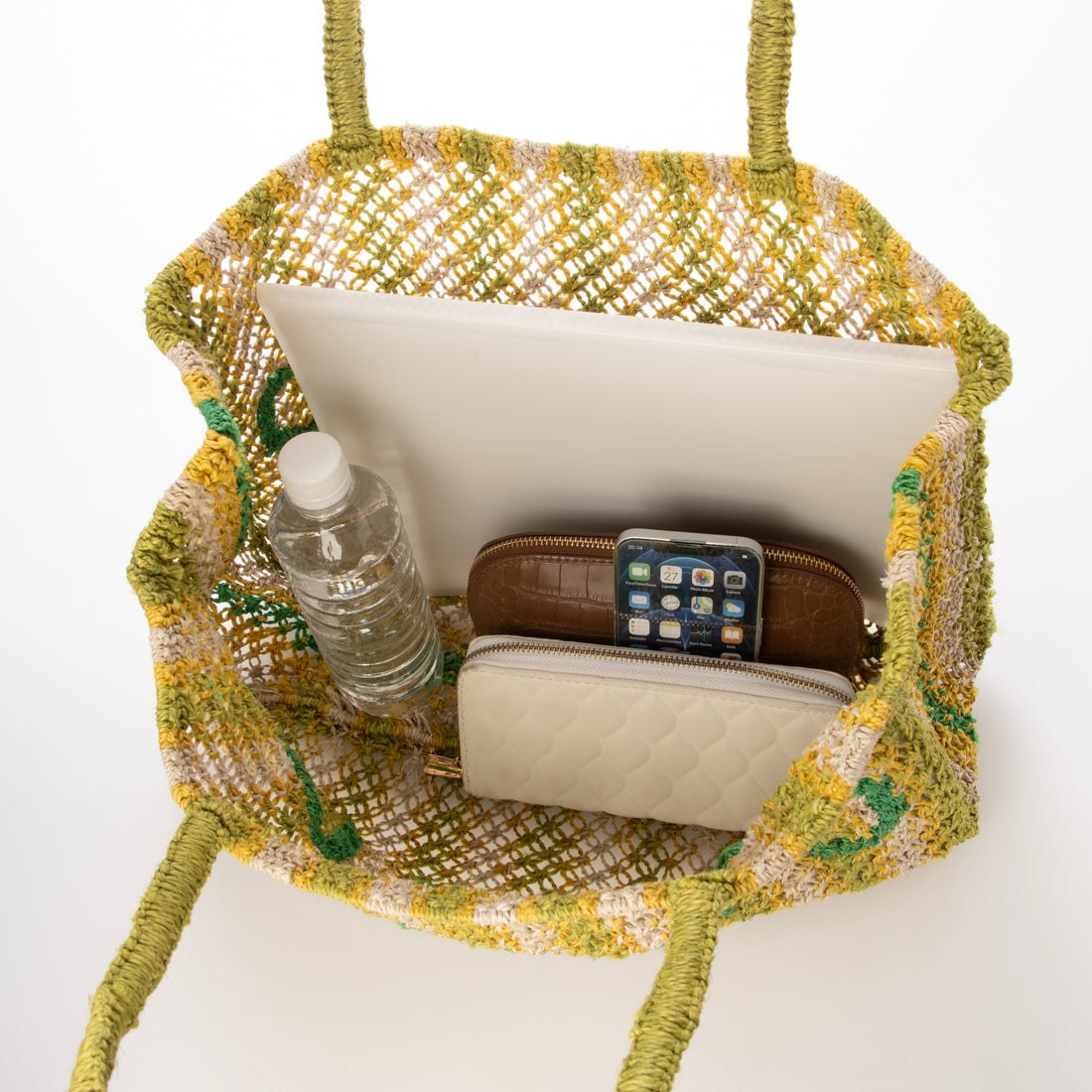 Bolso de yute con rayas MOJITO