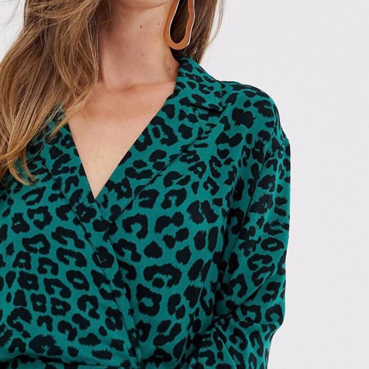 Vestido midi animal print verde