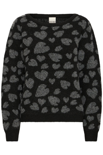 IHDEART LS - BLACK W GR