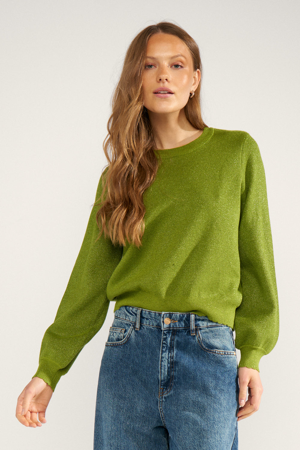NUBIR SOLID PULLOVER - Calla Green