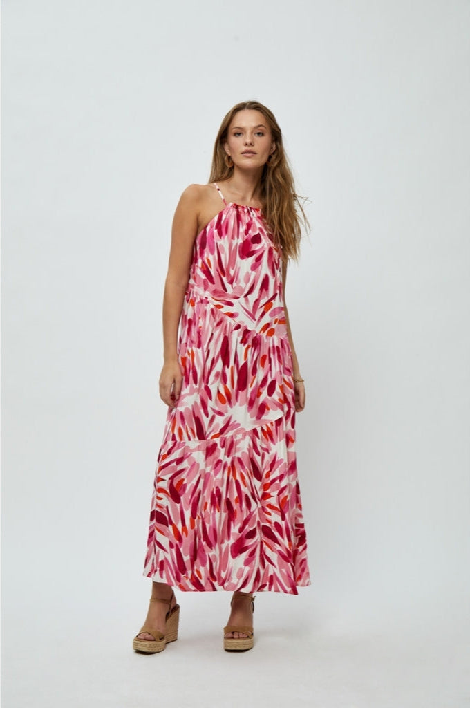 Vestido estampado cuello halter FEDERICA