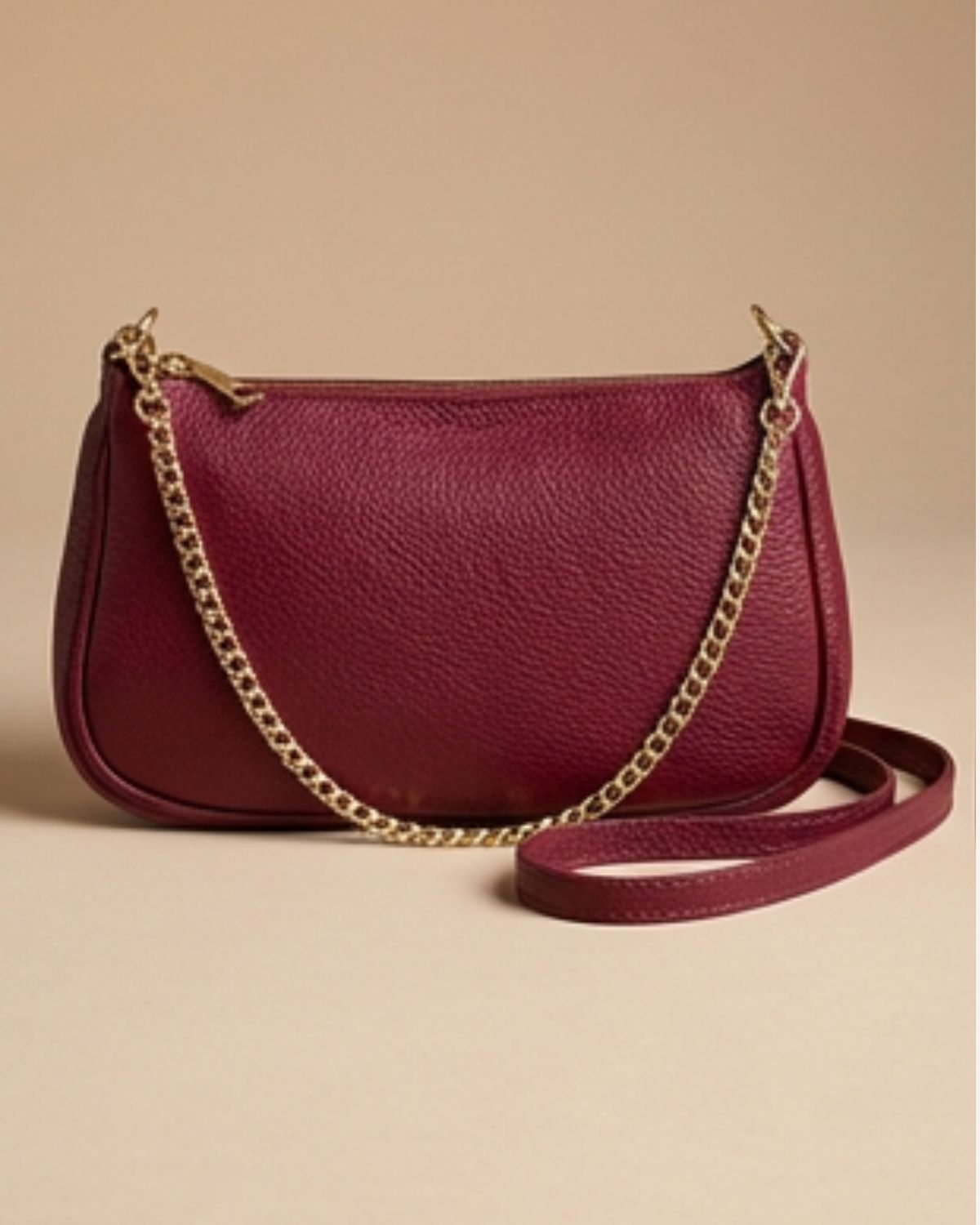 Bolso piel granate MINIMAL