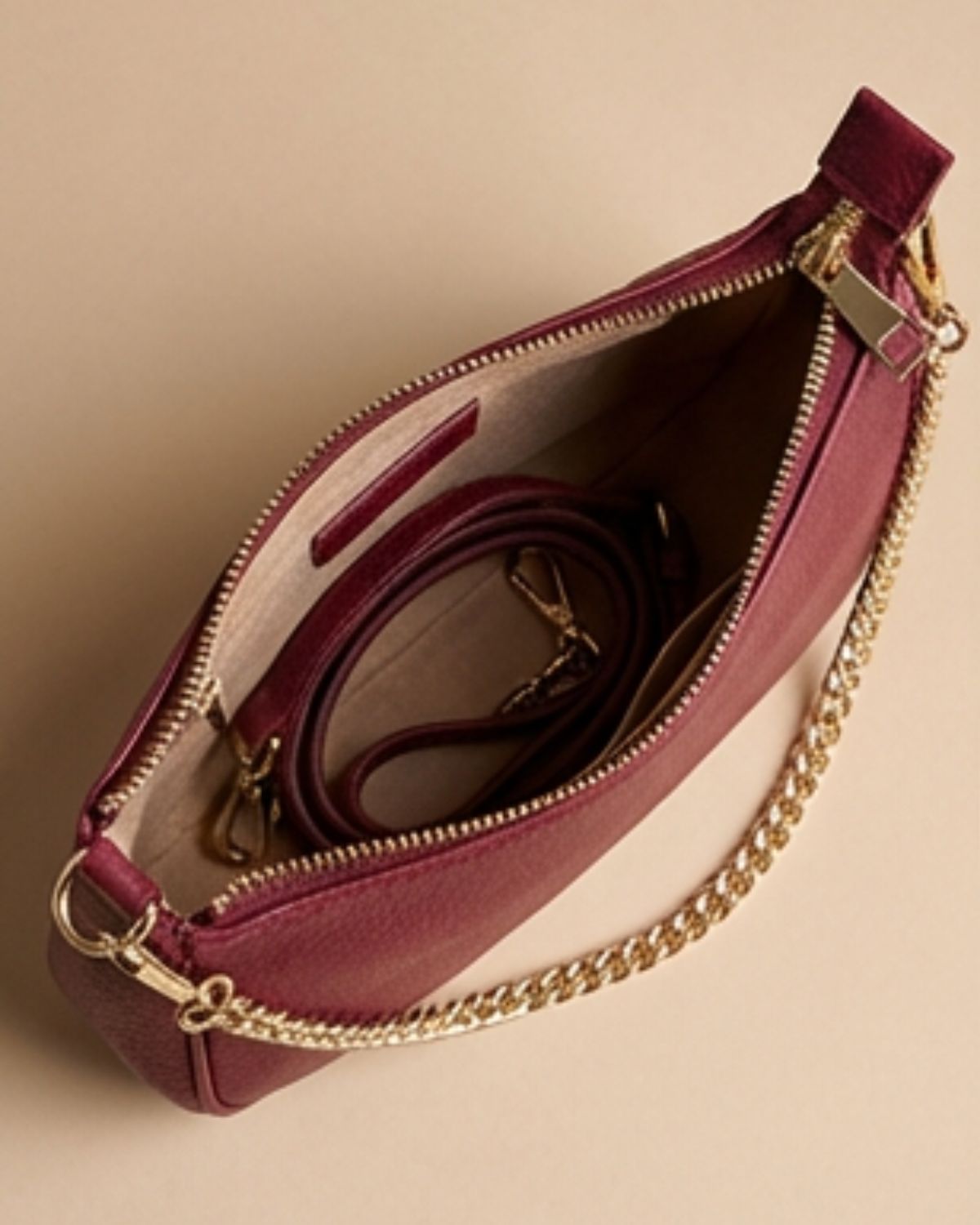 Bolso piel granate MINIMAL