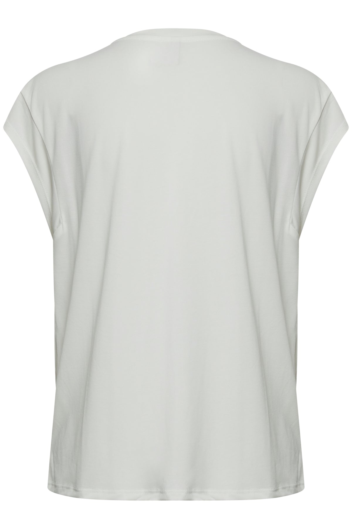 Camiseta blanca con fruncido en hombros