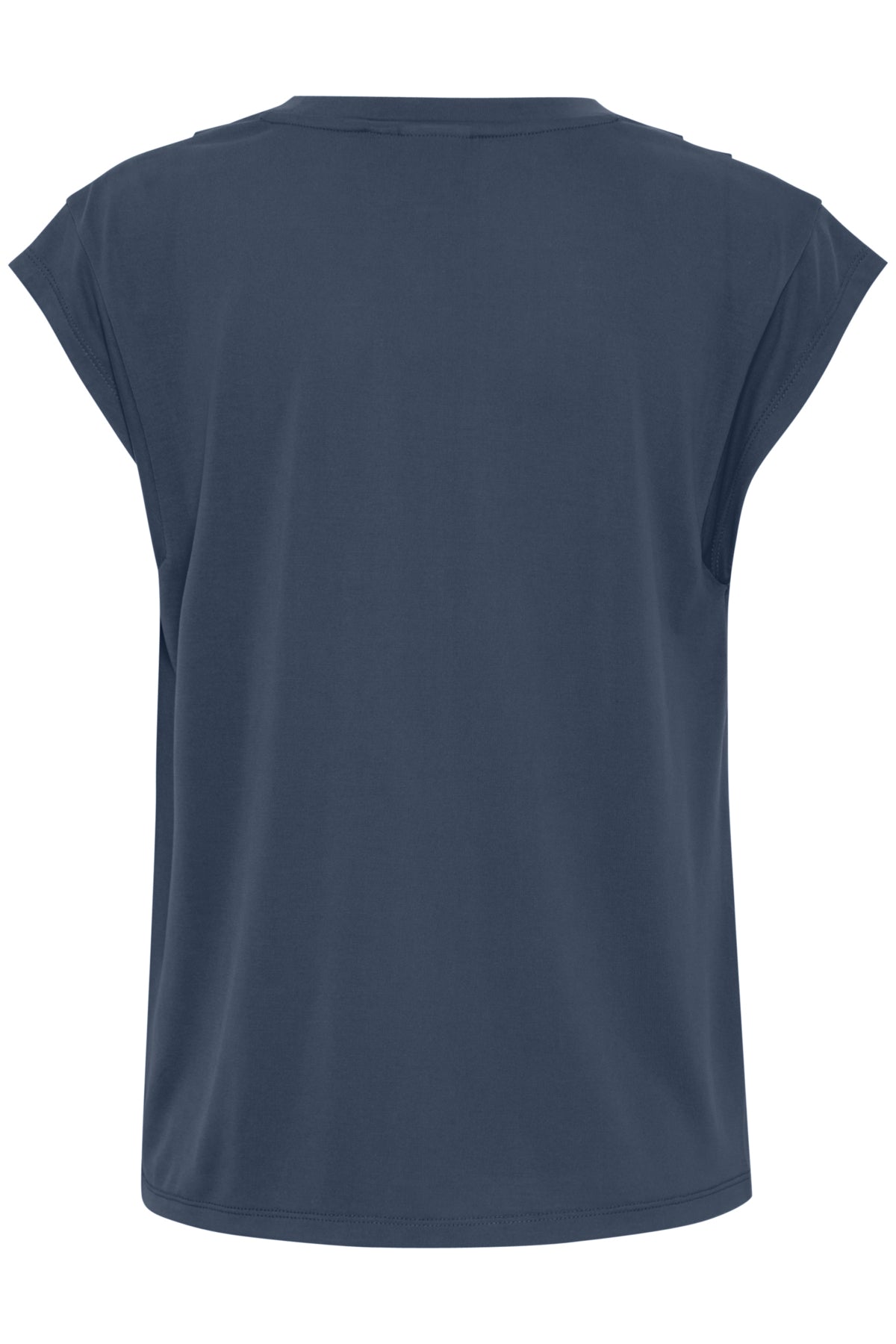 Camiseta azul oscuro con fruncido en hombros