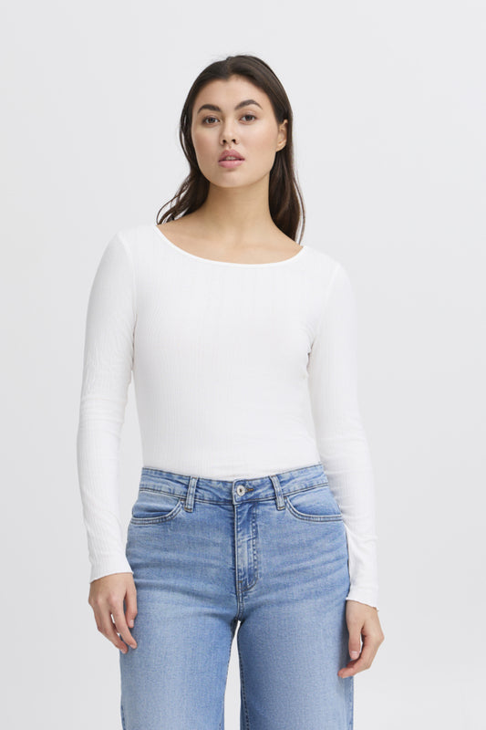 Camiseta elástica blanca básica MILLA