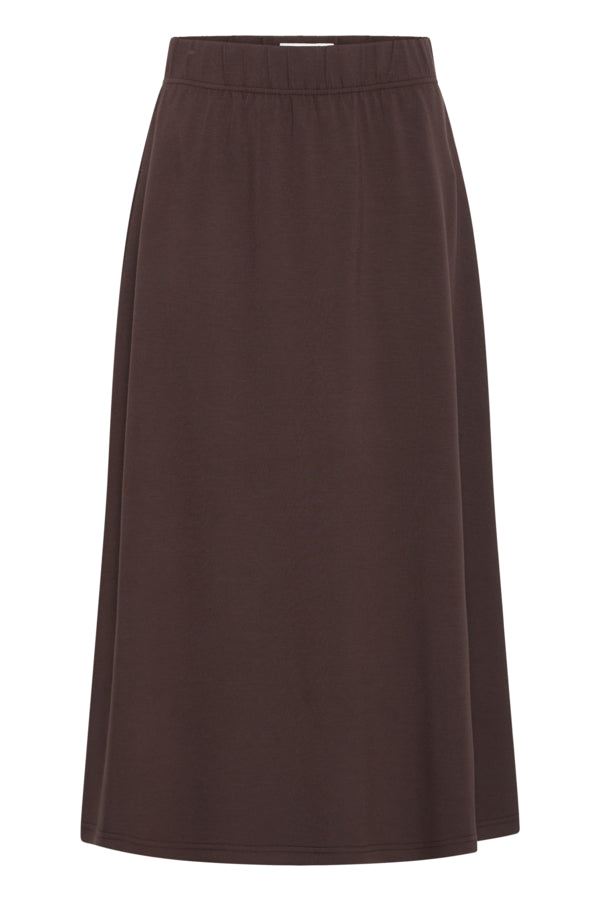 Falda midi marrón LUSTI