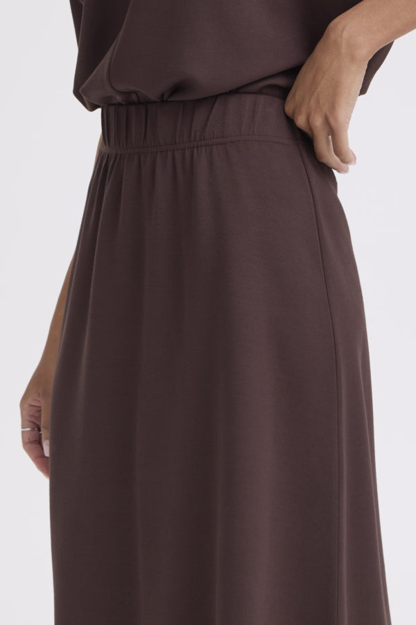 Falda midi marrón LUSTI