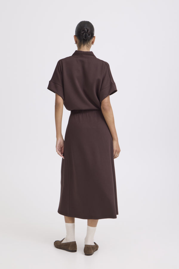 Falda midi marrón LUSTI