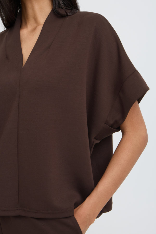 Jersey manga corta marron LUSTI