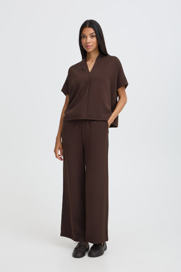 Jersey manga corta marron LUSTI
