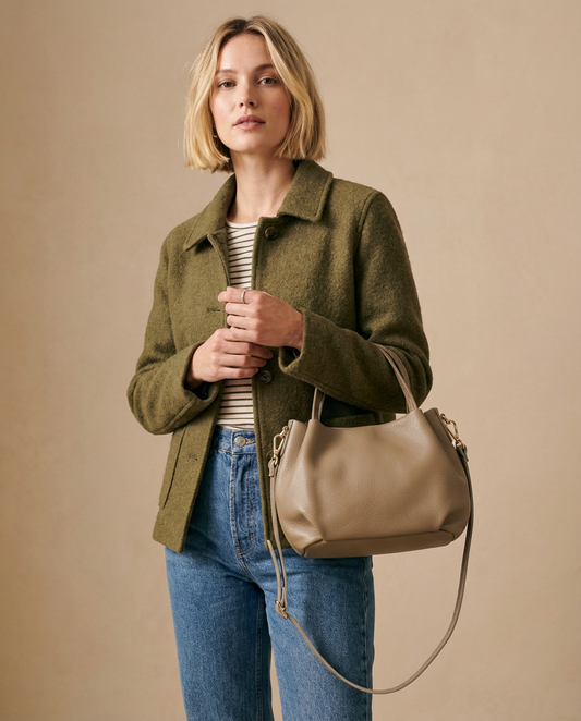 Bolso de piel con doble asa GALA