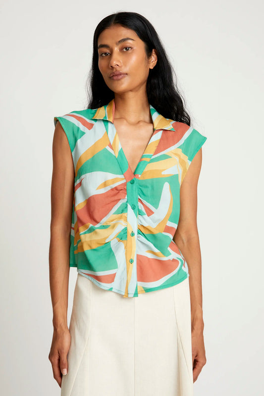 Top camisero estampado florar MELIA