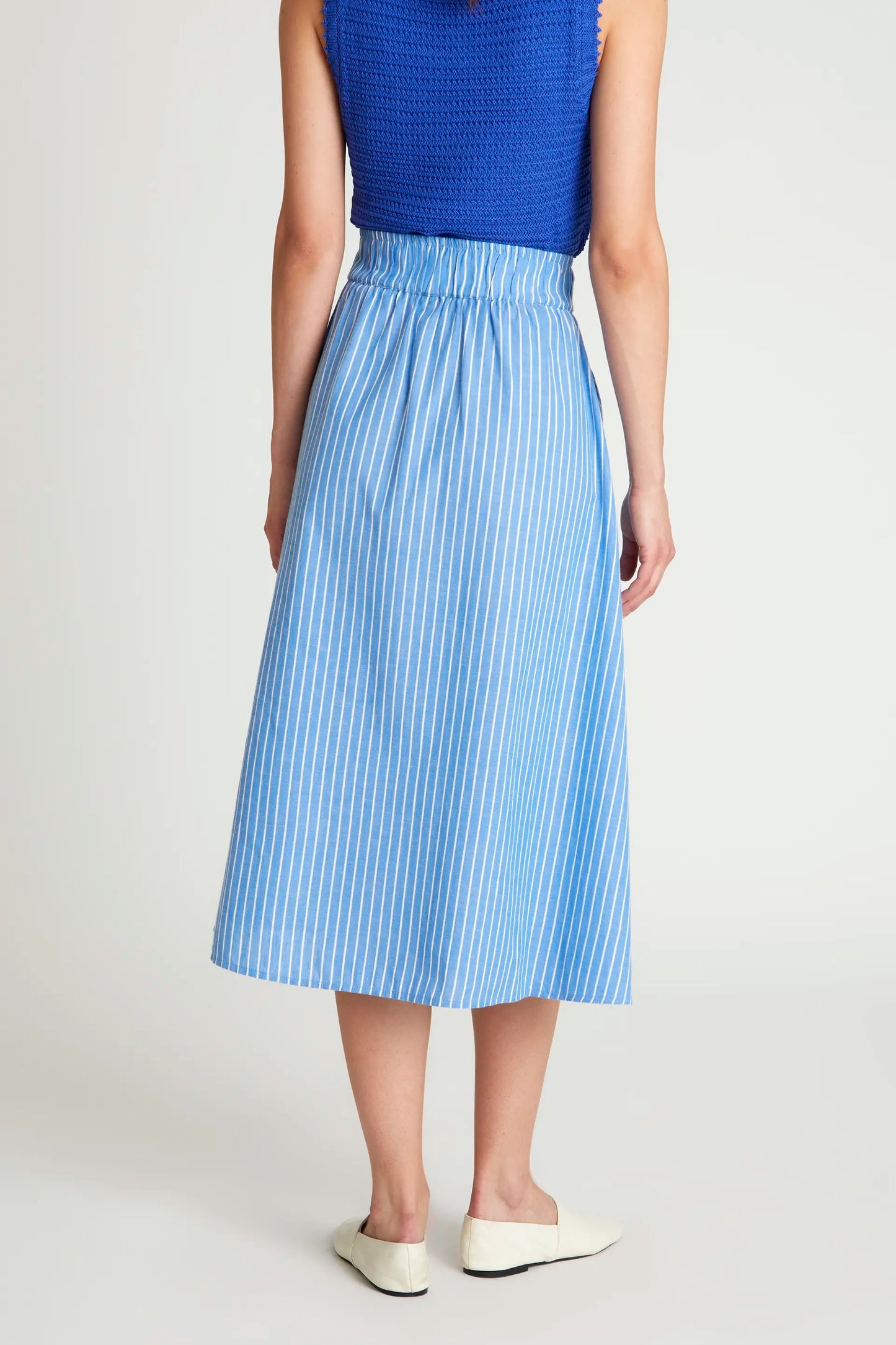 Falda midi rayas azules MUNO