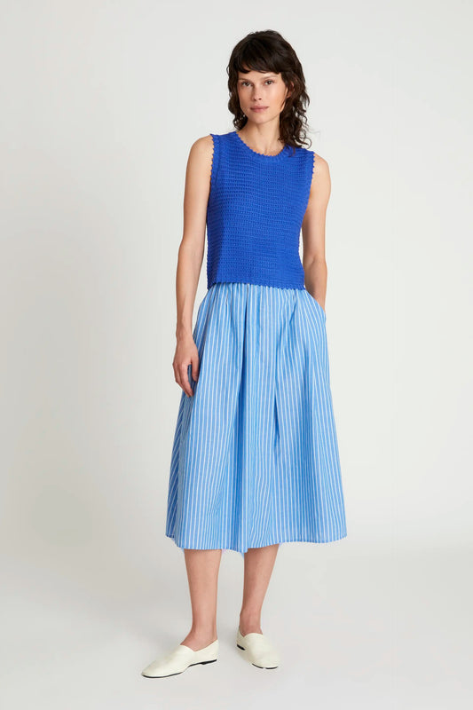 Falda midi rayas azules MUNO