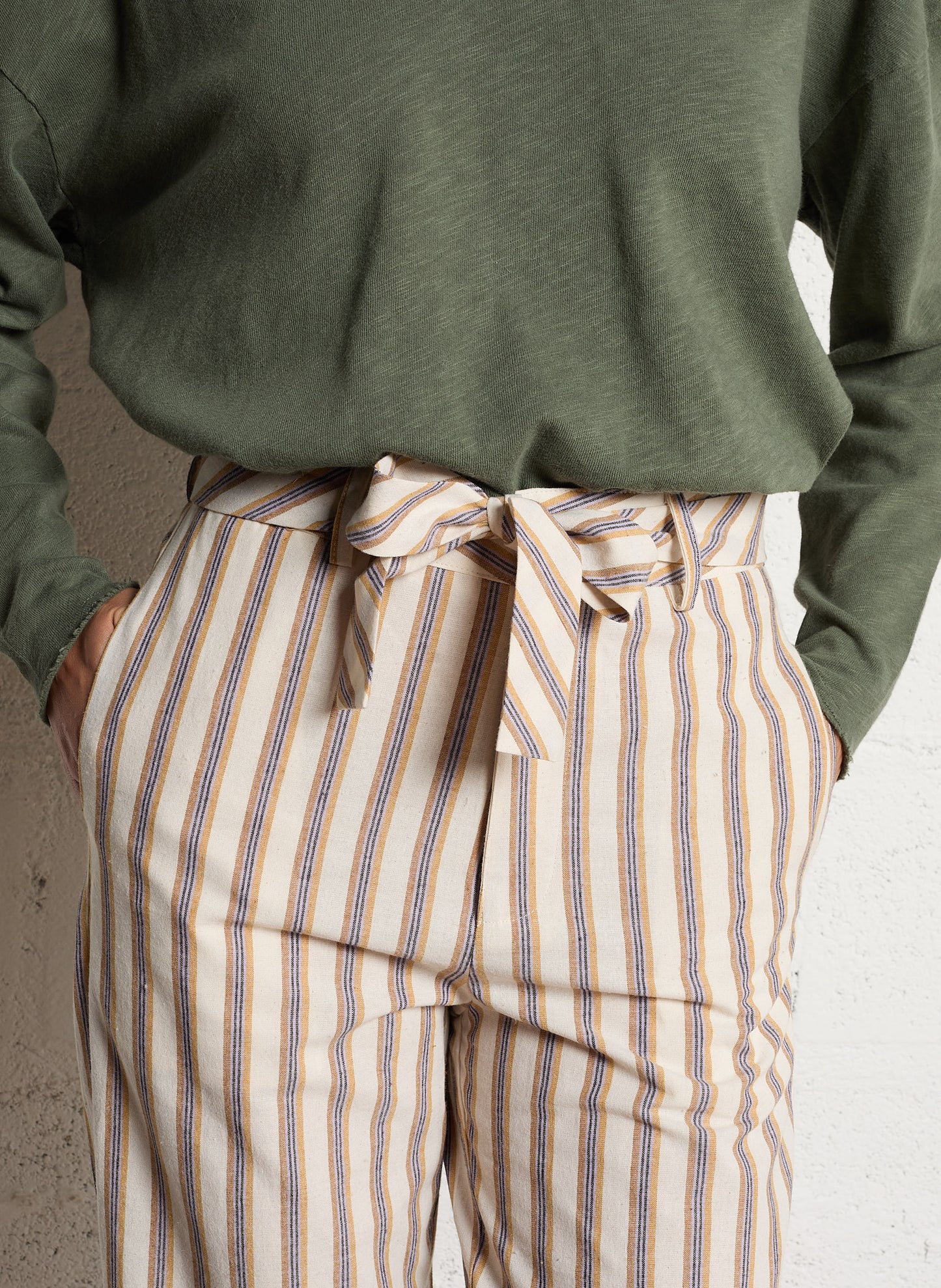 Pantalón de algodón a rayas MIMMA