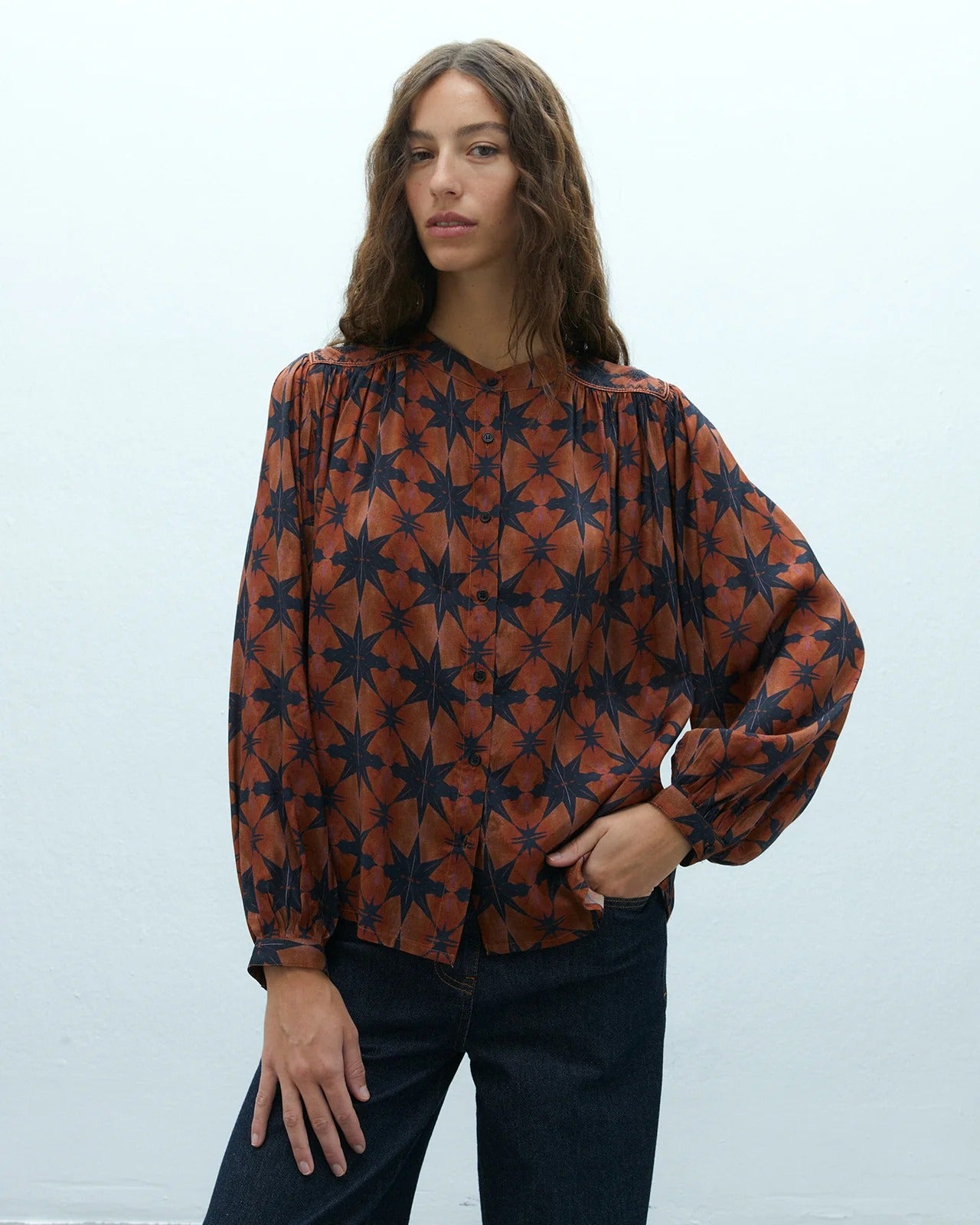 Camisa estampada con bordado LYLIA