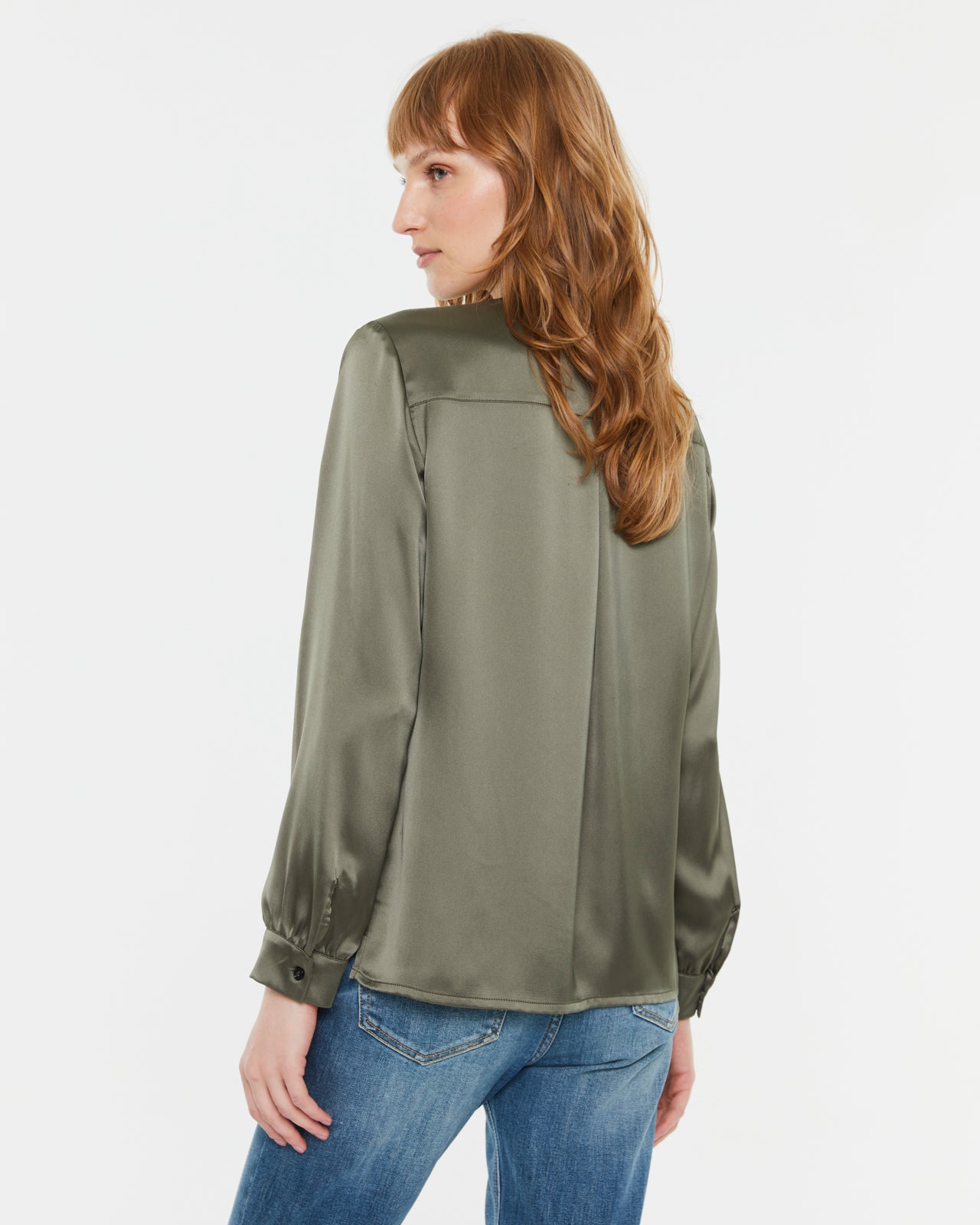 Camisa satinada verde MARLON