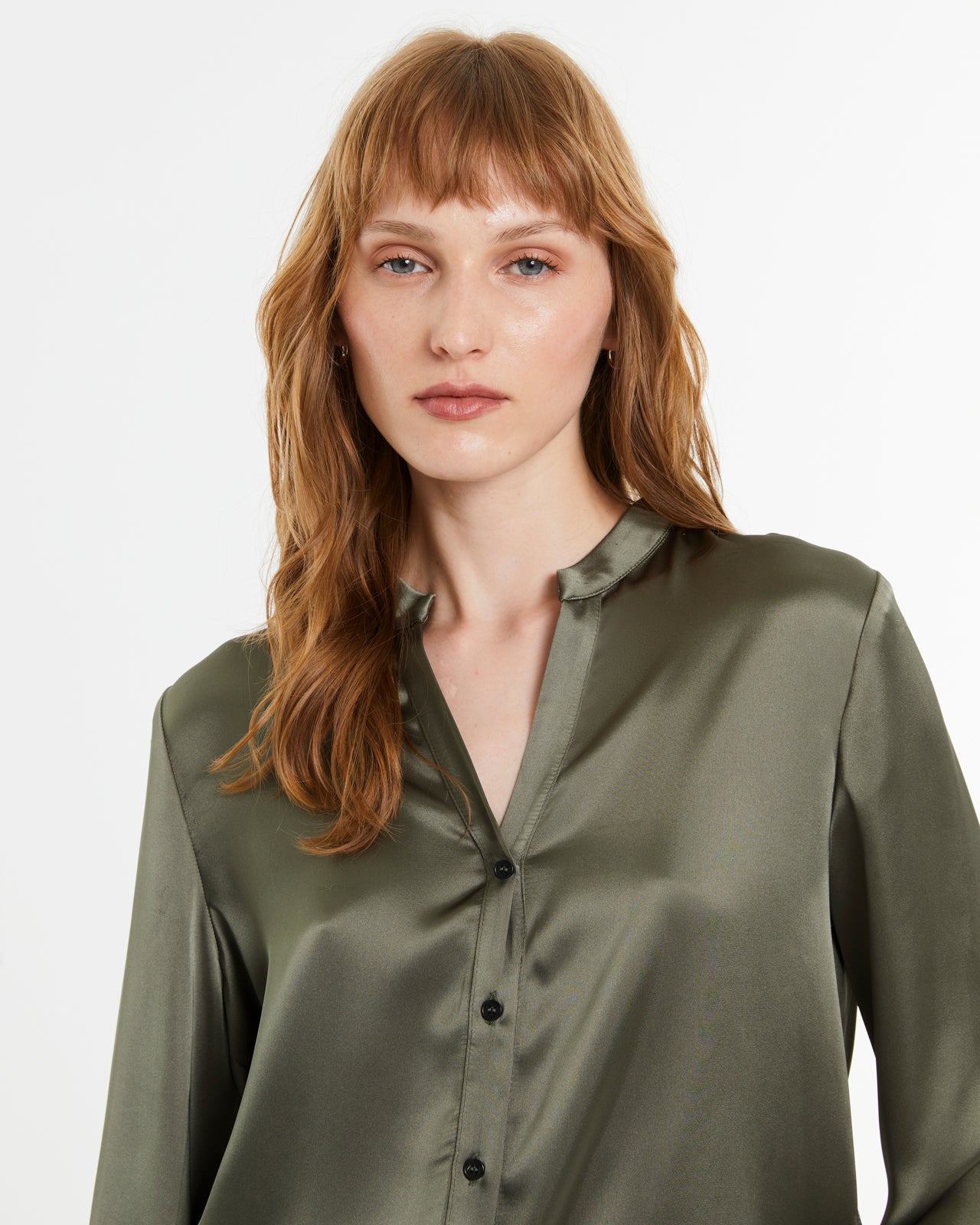 Camisa satinada verde MARLON