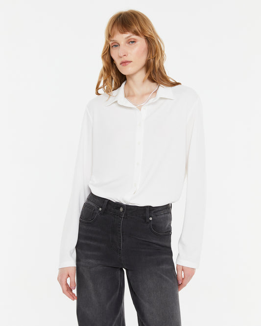 Camisa blanca punto liso BEJIA