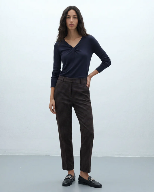 Pantalón barrel tobillero de cuadros LELLY