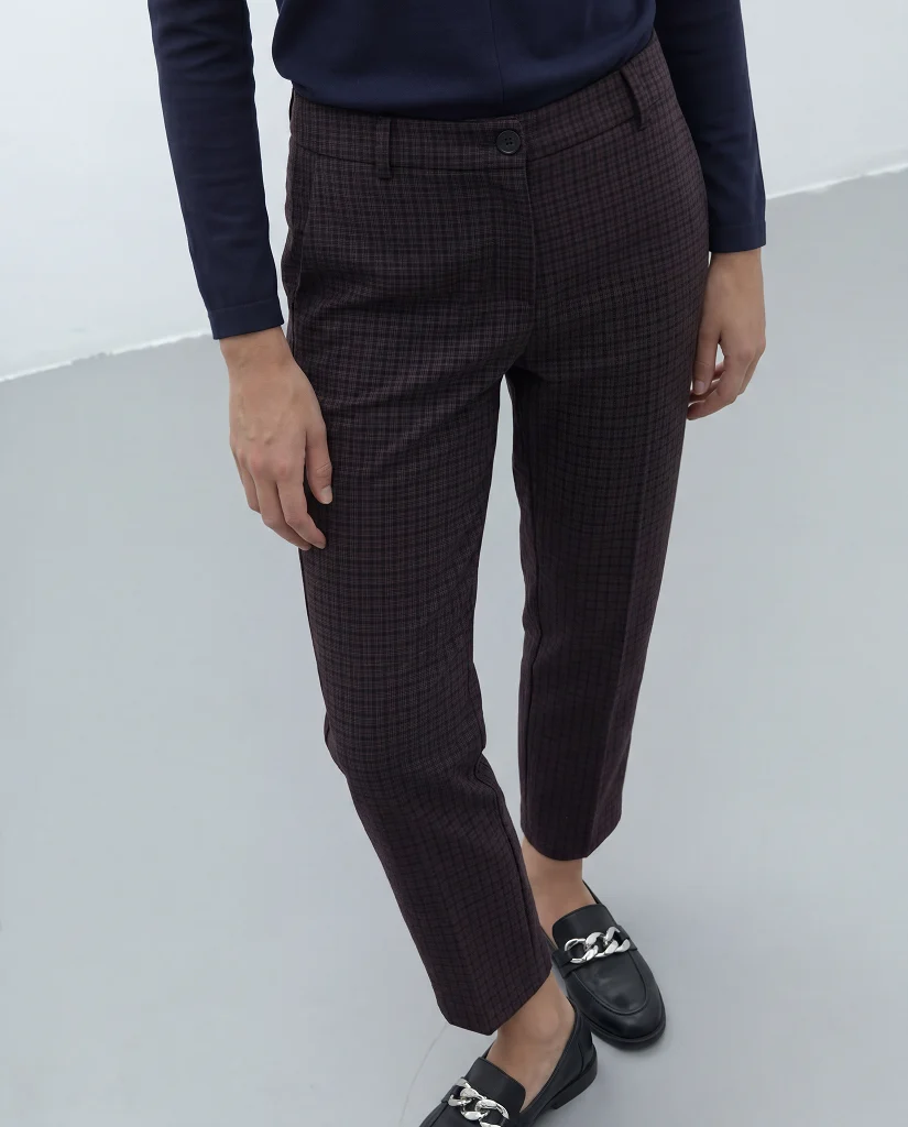 Pantalón barrel tobillero de cuadros LELLY