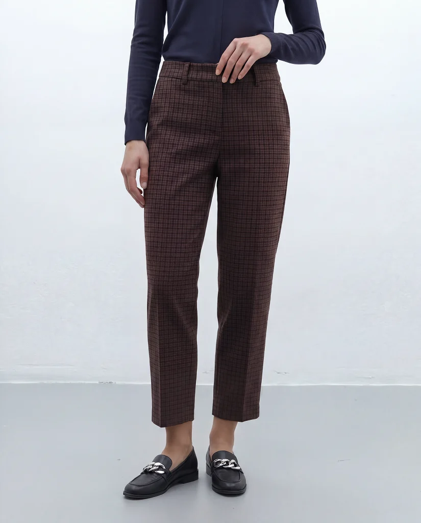 Pantalón barrel tobillero de cuadros LELLY