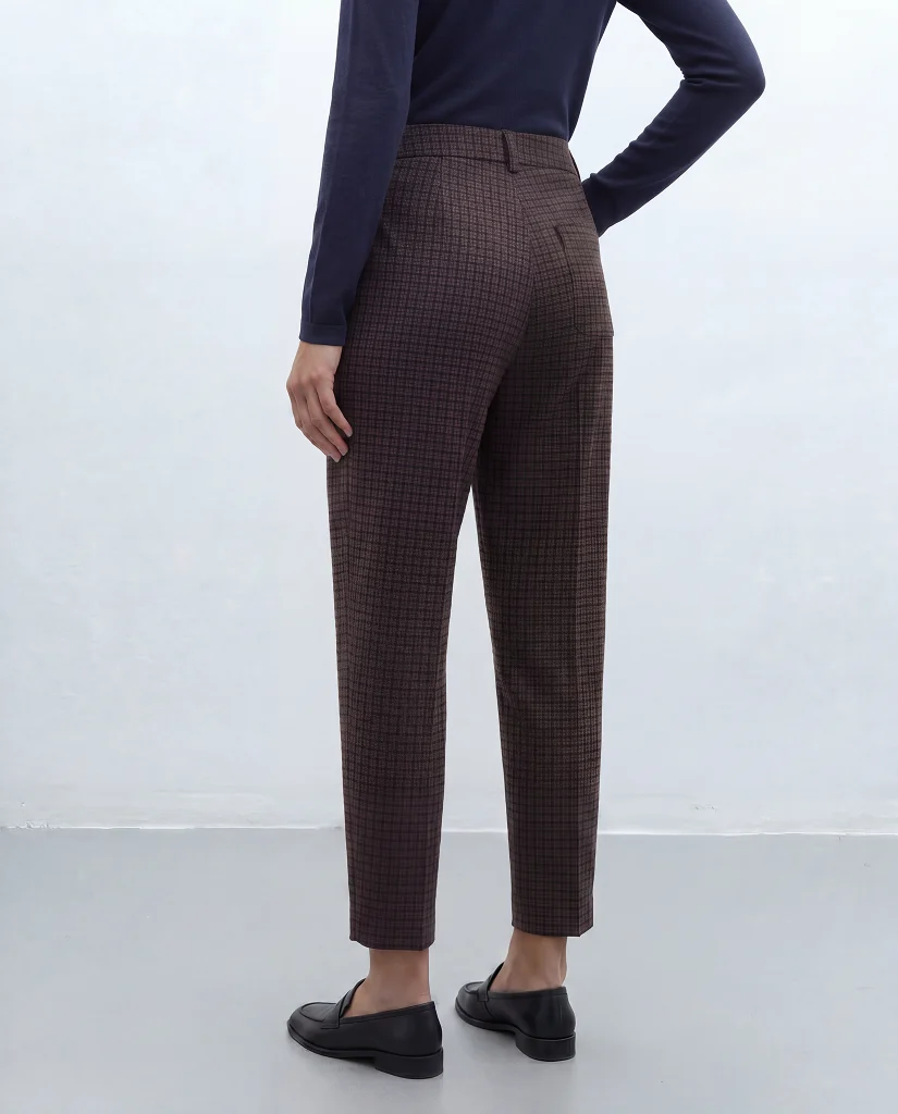 Pantalón barrel tobillero de cuadros LELLY