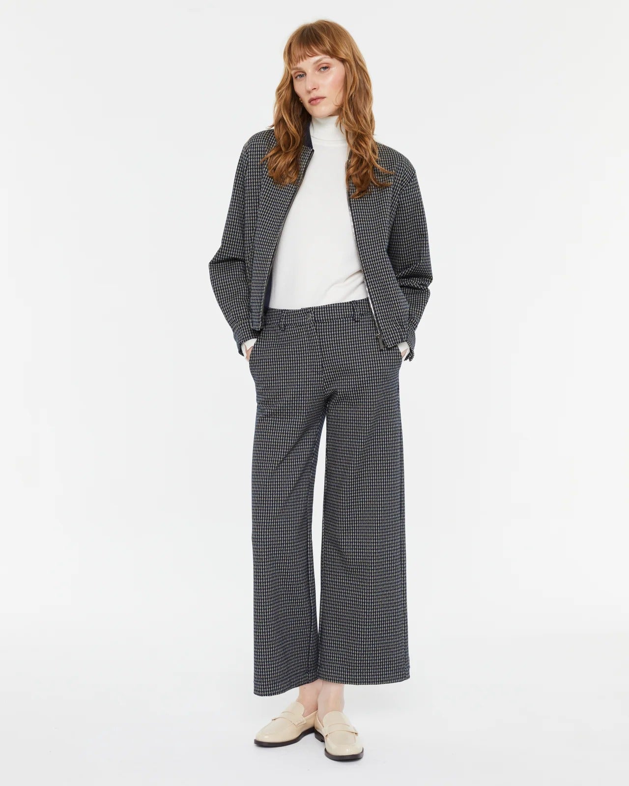 Pantalón ancho punto pata de gallo BLAIR