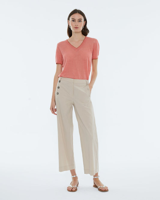 Pantalón beige botones SILVIA