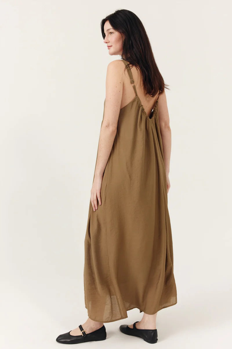 Vestido midi fluido con escote en V DORENSIA