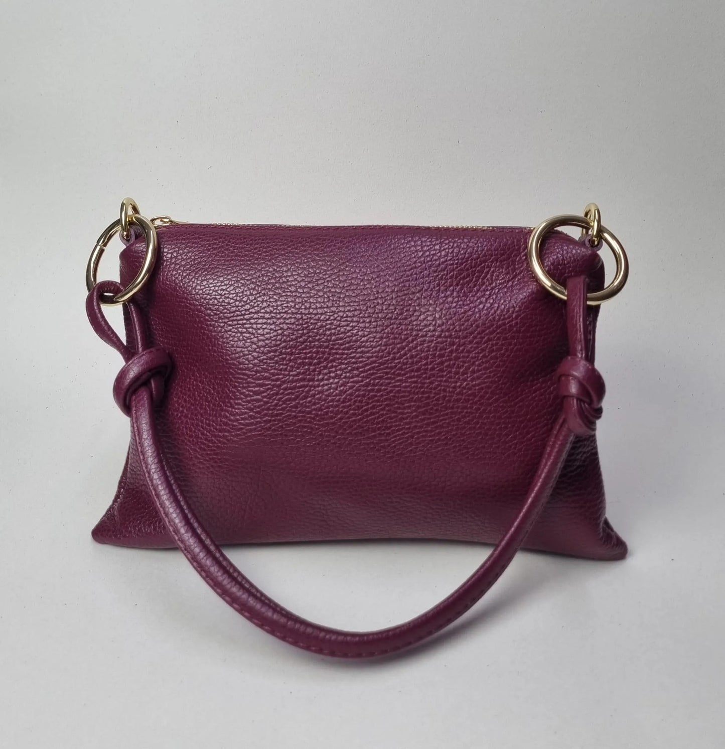 Bolso de piel burdeos BINNA