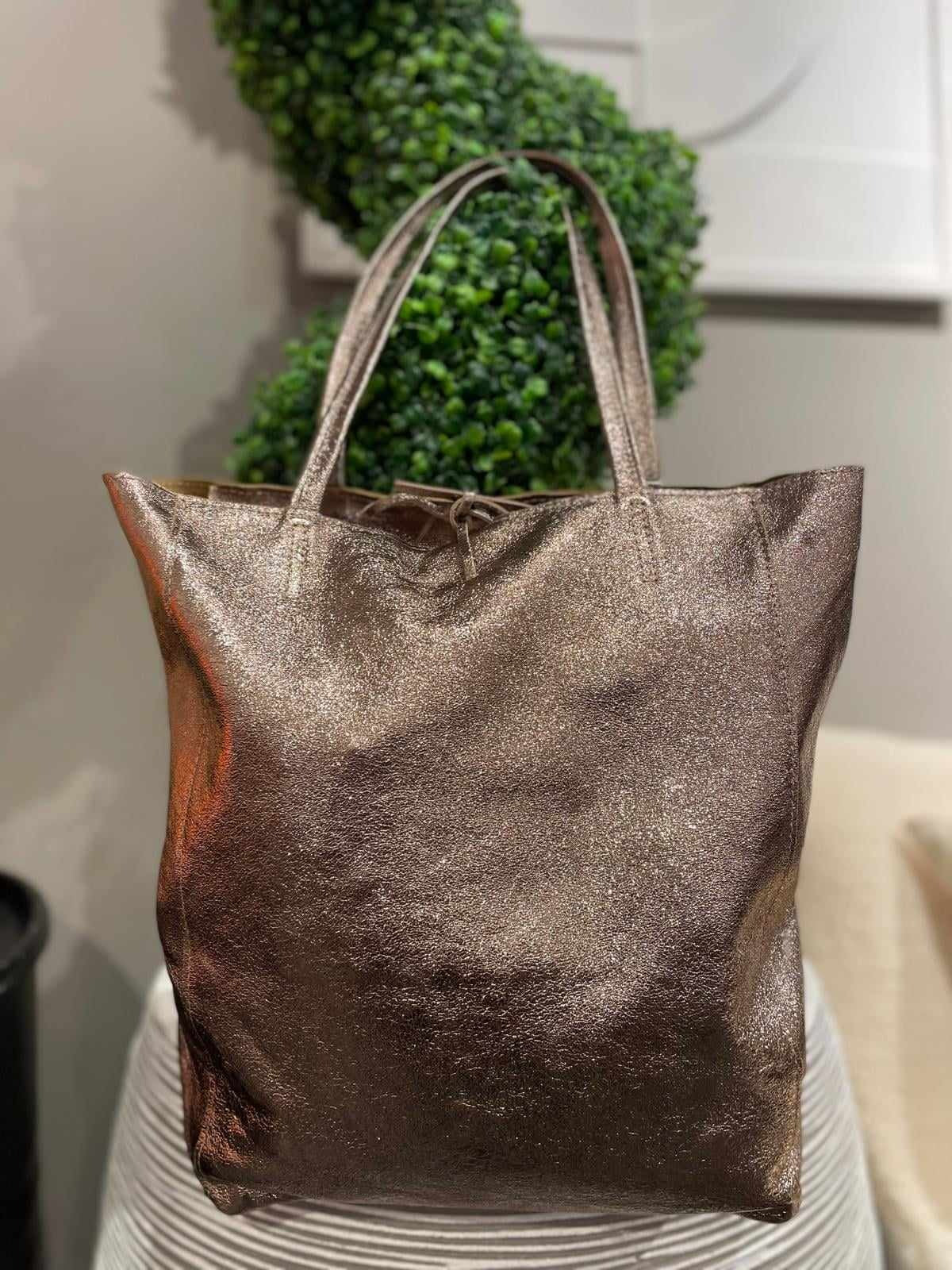 Bolso shopper BROOKLYN cobre metalizado