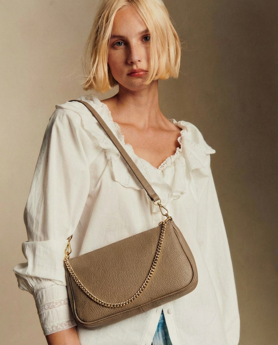 Bolso piel beige MINIMAL