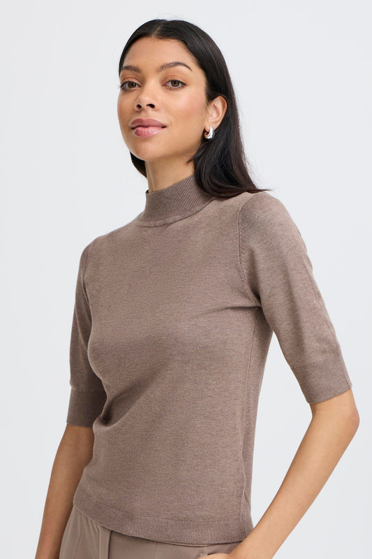 Jersey de punto fino BELINDA tostado