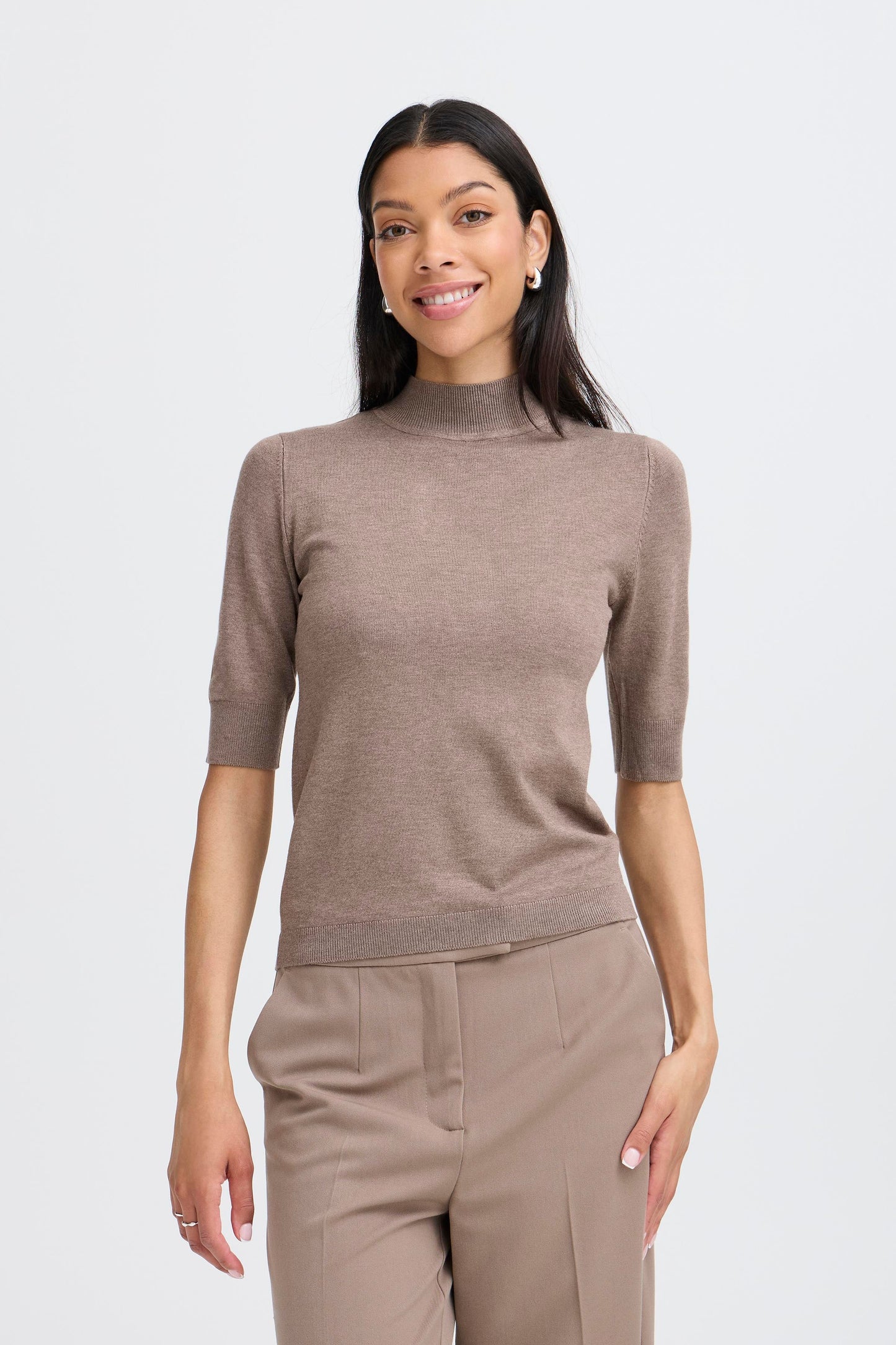 Jersey de punto fino BELINDA tostado