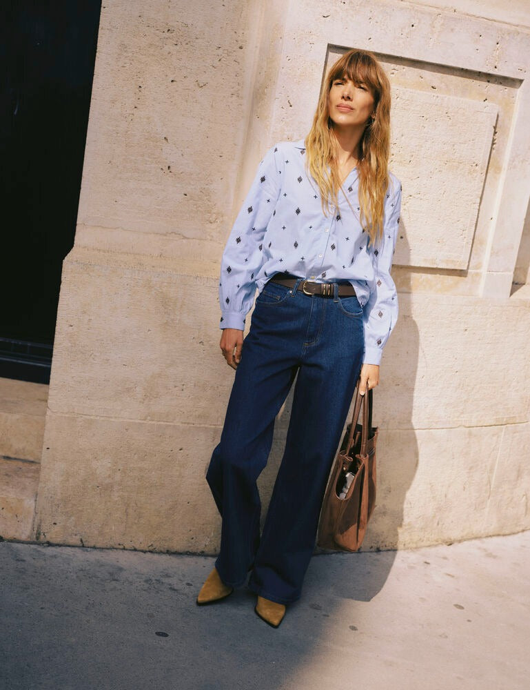 Camisa chambray bordada LABIENNE
