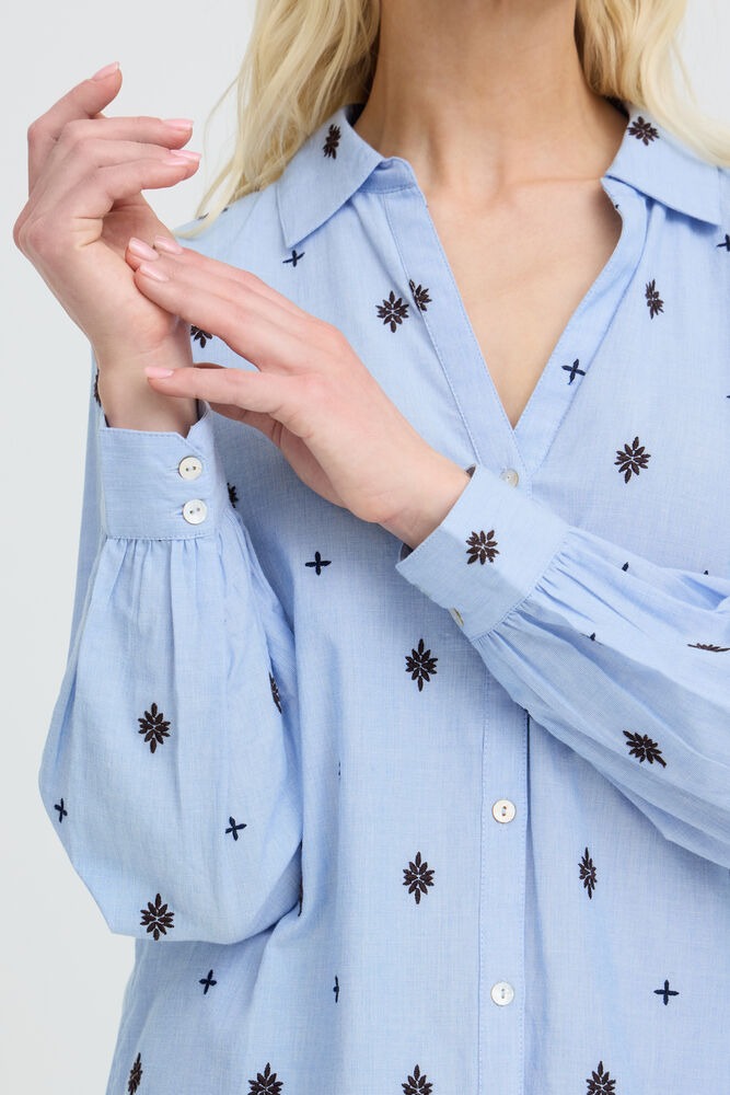 Camisa chambray bordada LABIENNE