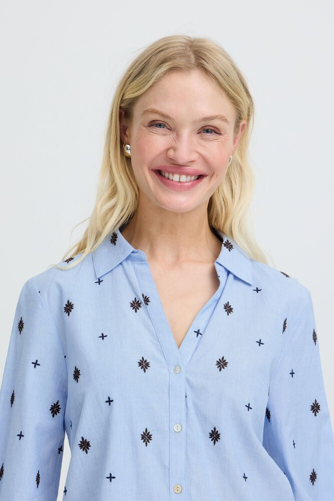 Camisa chambray bordada LABIENNE